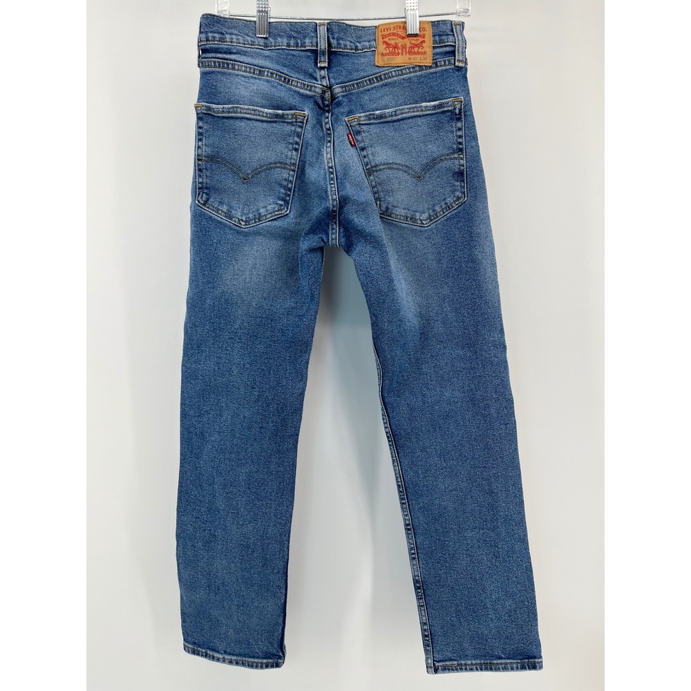 Levi's 505 Regular Fit Jeans Mens W30 L30 Blue Medium Wash Straight Leg Denim - Picture 4 of 9